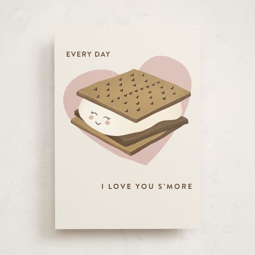 This is a mocha valentines day cards with standard by Leanne Friedberg called s'more printing on signature in greeting cards