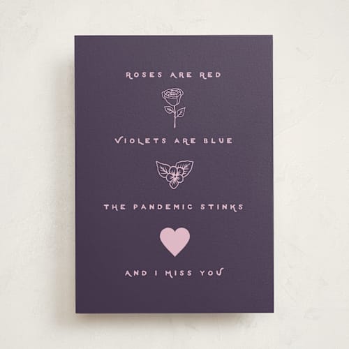 This is a navy valentines day cards with standard by Katharine Watson called modern poem printing on signature in greeting cards