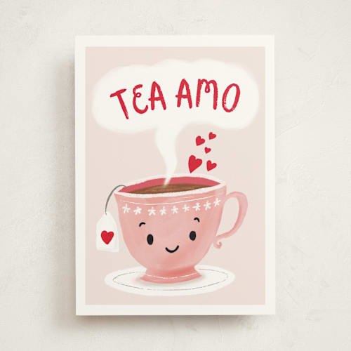 This is a natural valentines day cards with standard by chocomocacino called tea amo printing on signature in greeting cards