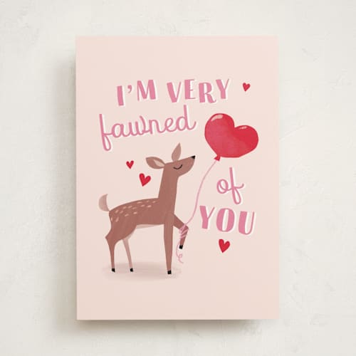 This is a bubblegum valentines day cards with standard by Leia Matt called fawned of you printing on signature in greeting cards
