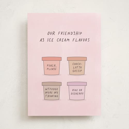 This is a petal valentines day cards with standard by Shannon Kohn called friendship flavors printing on signature in greeting cards