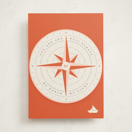 This is a tangerine valentines day cards with standard by Gwen Bedat called north printing on signature in greeting cards