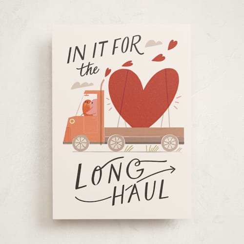This is a brick valentines day cards with standard by Morgan Ramberg called the long haul printing on signature in greeting cards