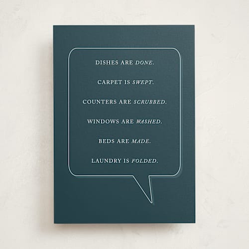 This is a navy valentines day cards with standard by Megan Cash called clean printing on signature in greeting cards