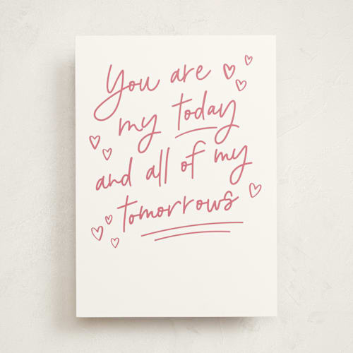 This is a pearl valentines day cards with standard by Jessie Steury called today and tomorrow printing on signature in greeting cards