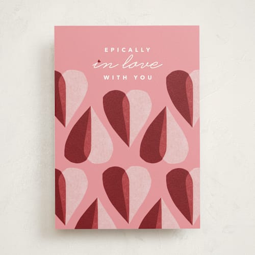 This is a rosebud valentines day cards with standard by Carrie Moradi called epically in love printing on signature in greeting cards