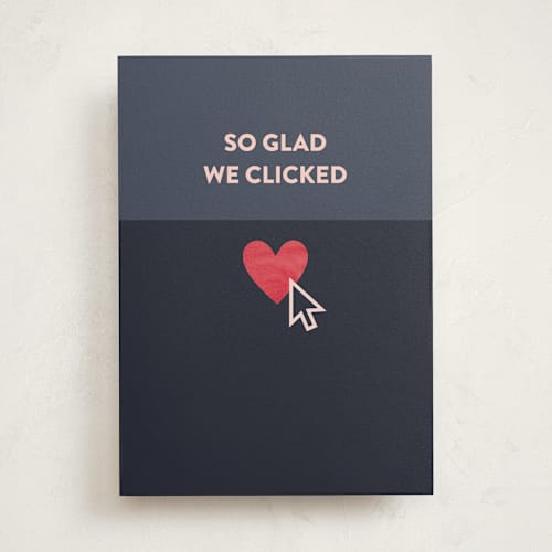 This is a navy valentines day cards with standard by Pixel and Hank called clicked printing on signature in greeting cards