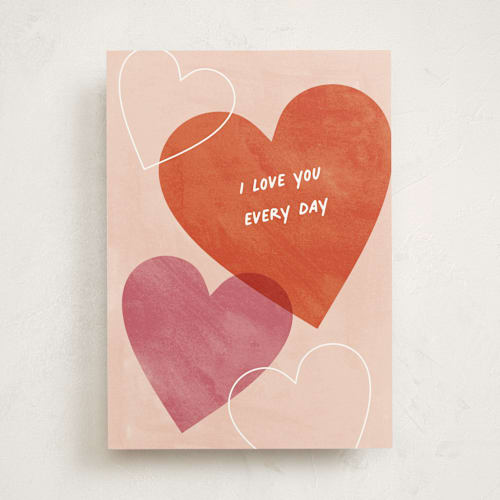 This is a blush valentines day cards with standard by Pixel and Hank called every day printing on signature in greeting cards