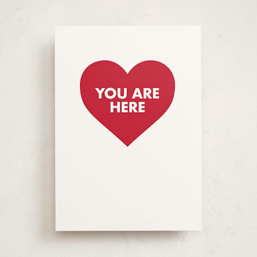 This is a powder valentines day cards with standard by mo kelley called you are here printing on signature in greeting cards