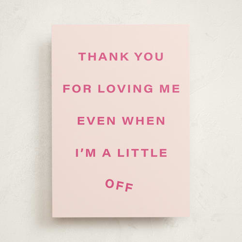 This is a blush valentines day cards with standard by Tennie and Co. called off printing on signature in greeting cards