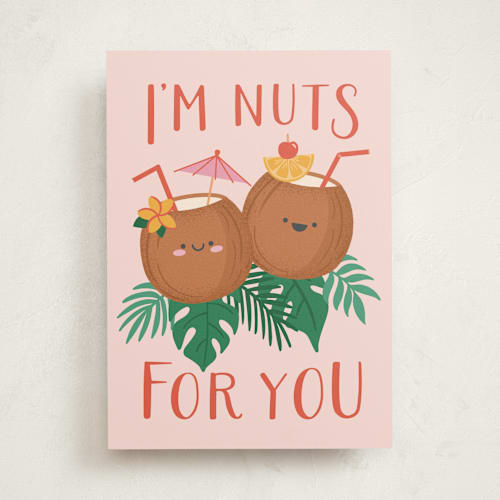 This is a coconut valentines day cards with standard by Annie Holmquist called coco-nuts for you printing on signature in greeting cards