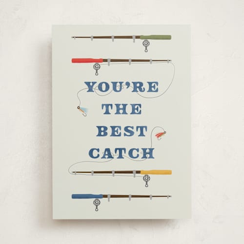 This is a lake valentines day cards with standard by Megan Cash called reel catch printing on signature in greeting cards