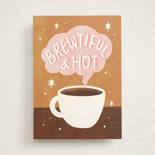 This is a coffee valentines day cards with standard by Cindy Chu called brewtiful printing on signature in greeting cards