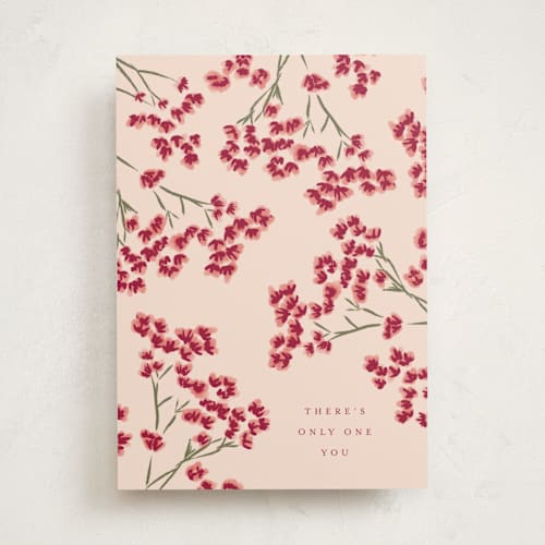 This is a petal valentines day cards with standard by Nazia Hyder called love bloom printing on signature in greeting cards