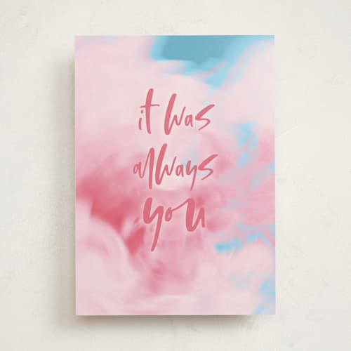 This is a blush valentines day cards with standard by Dominique Vari called always you printing on signature in greeting cards