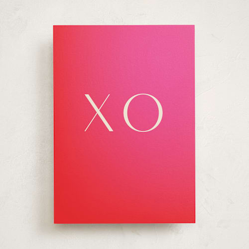 This is a crimson valentines day cards with standard by Rebecca Durflinger called radiant xo printing on signature in greeting cards