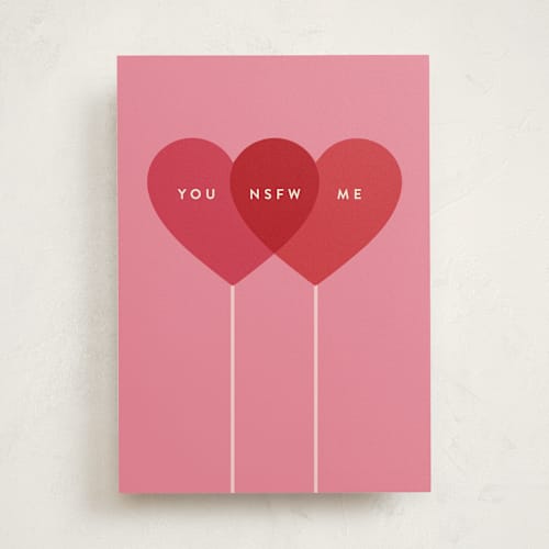 This is a hearts valentines day cards with standard by Maria Alou called nsfw lollipops printing on signature in greeting cards