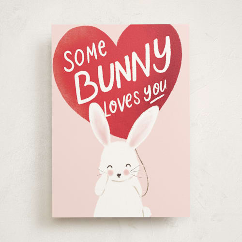 This is a blush valentines day cards with standard by chocomocacino called snickerdoodles printing on signature in greeting cards
