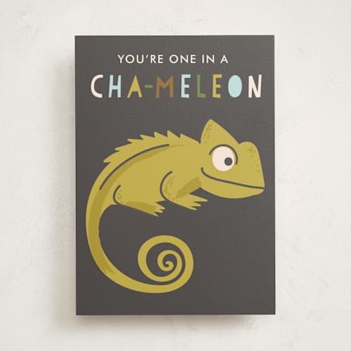 This is a truffle valentines day cards with standard by Teju Reval called chameleon printing on signature in greeting cards