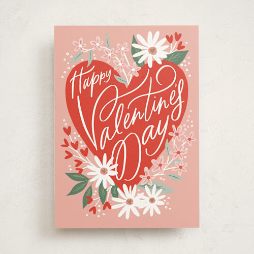 This is a carnation valentines day cards with standard by Alethea and Ruth called floral heart words printing on signature in greeting cards