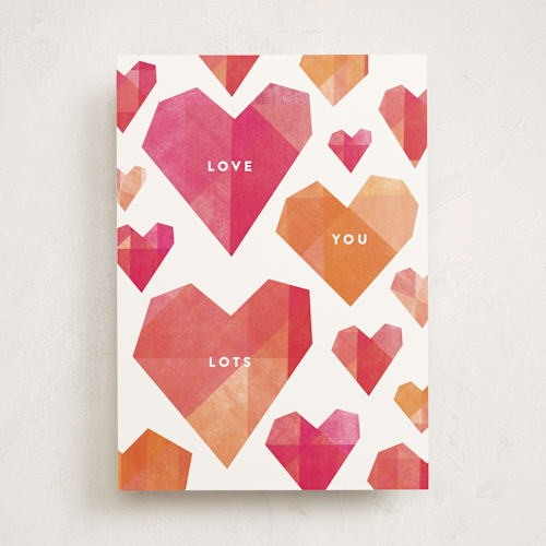 This is a pearl valentines day cards with standard by Robert and Stella called lots of love printing on signature in greeting cards