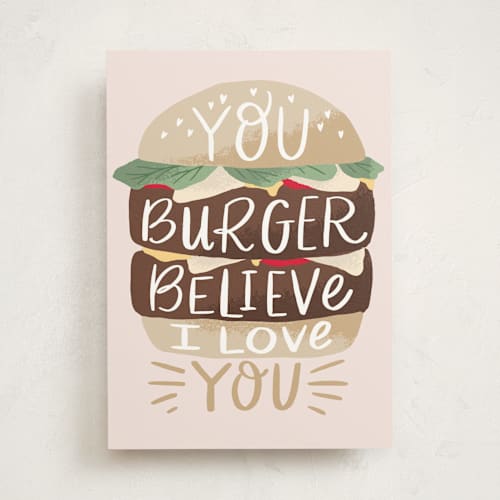 This is a spice valentines day cards with standard by Alethea and Ruth called you burger believe printing on signature in greeting cards
