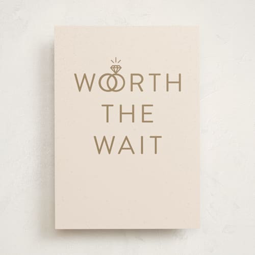 This is a ivory wedding cards with standard by Carly Reed Walker called worth it printing on signature in greeting cards