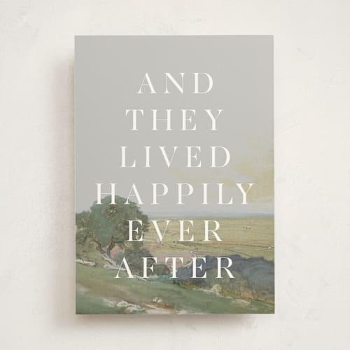 This is a cloudy wedding cards with standard by Olivia Kanaley Inman called roman landscape printing on signature in greeting cards