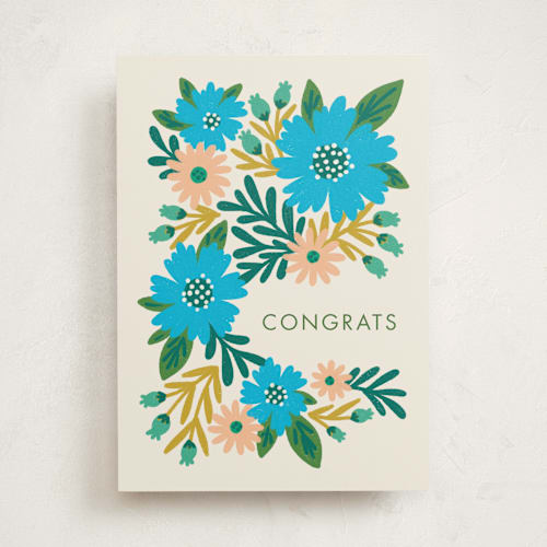 This is a garden wedding cards with standard by Jen Owens called garden printing on signature in greeting cards