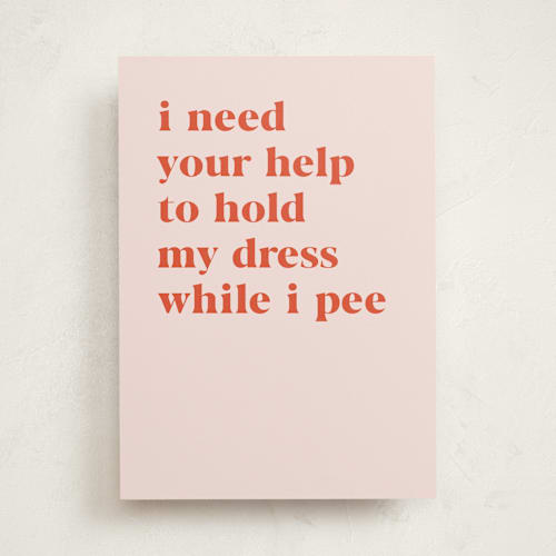 This is a blush wedding cards with standard by Creo Study called bridal duty printing on signature in greeting cards
