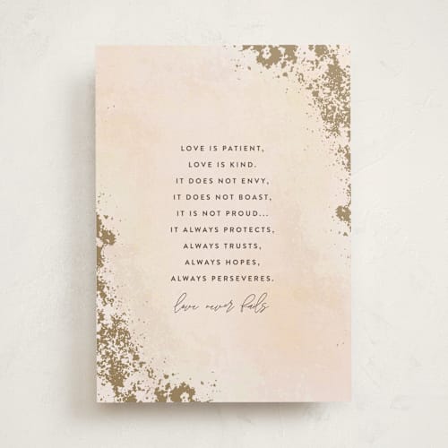 This is a caramel wedding cards with standard by Amy Payne called wedding scripture printing on signature in greeting cards