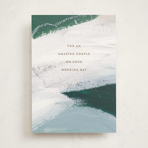 This is a limestone wedding cards with standard by Kate Ahn called artistic wishes printing on signature in greeting cards