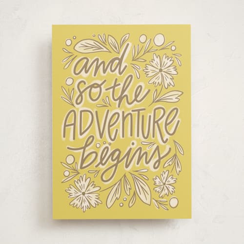 This is a lemondrop wedding cards with standard by Jen Owens called adventure printing on signature in greeting cards