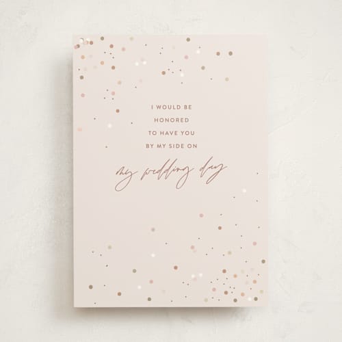 This is a blush wedding cards with standard by Pixel and Hank called i would be honored printing on signature in greeting cards