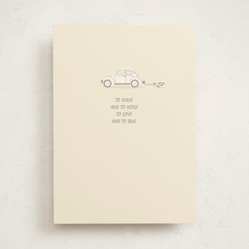 This is a daisy wedding cards with standard by Baumbirdy called love bug printing on signature in greeting cards