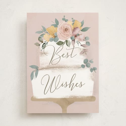 This is a blush wedding cards with standard by Petra Kern called natural cake printing on signature in greeting cards