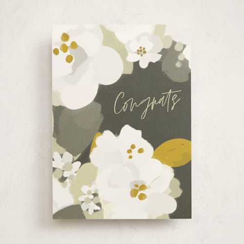 This is a moss wedding cards with standard by Robin Ott called magnolia printing on signature in greeting cards