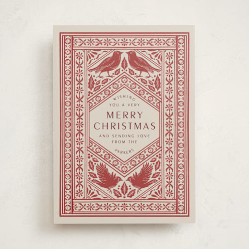 This is a holly met with standard by Katharine Watson called patterned birds printing on signature in standard