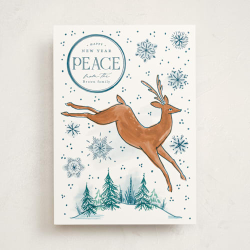 This is a snow met with standard by Everett Paper Goods called lighthearted deer printing on signature in standard