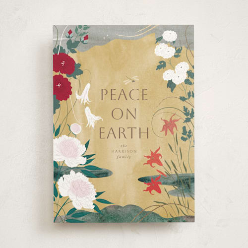 This is a ochre met with foil pressed by Eve Schultz called four seasons printing on signature in standard