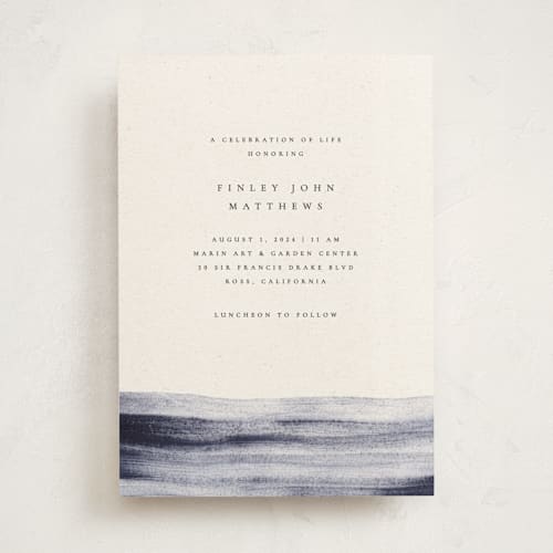 This is a horizon memorial cards with standard by Sumak Studio called stillness printing on signature in standard