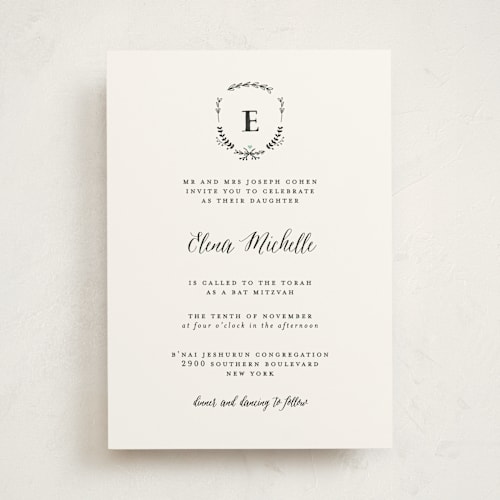 This is a mint bar mitzvah bat mitzvah invitations with standard by Susan Brown called always printing on signature in standard