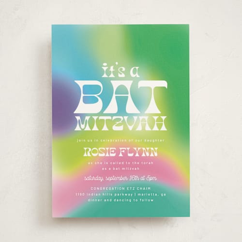 This is a cactus bar mitzvah bat mitzvah invitations with standard by Kelly Watkins called groovy printing on signature in standard