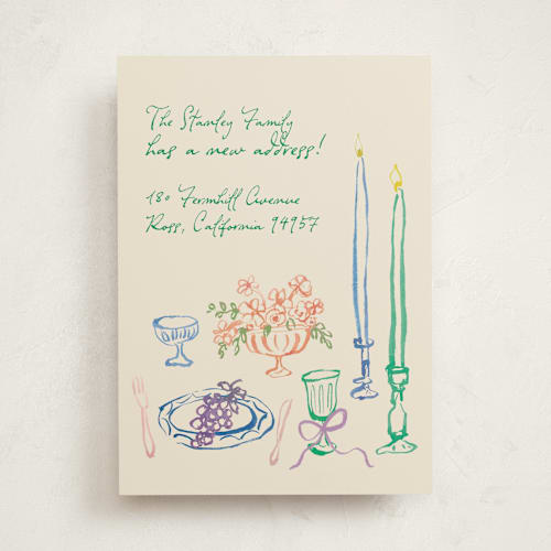 This is a garden moving announcements with standard by Cass Loh called tablescape drawing printing on signature in standard
