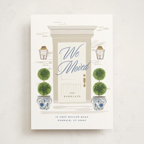 This is a wedgwood moving announcements with standard by Susan Zinader called nouveau printing on signature in standard