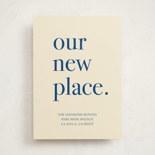 This is a navy moving announcements with standard by Baumbirdy called ours printing on signature in standard