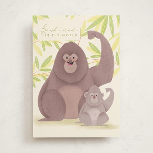 This is a honeydew tbd with standard by Sabrin Deirani called gorilla daddy printing on signature in greeting cards