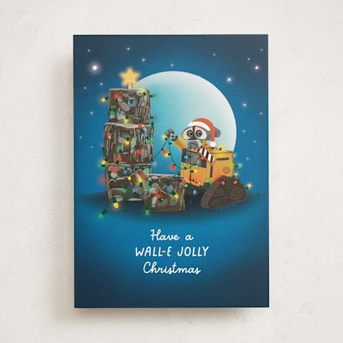 This is a night sky tbd with standard by Becky Nimoy called wall-e christmas printing on signature in greeting cards