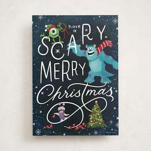 This is a night sky tbd with standard by Erin L. Wilson called scary merry printing on signature in greeting cards