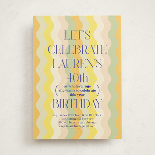 This is a lemon party invitations with standard by Baumbirdy called what milestone printing on signature in standard